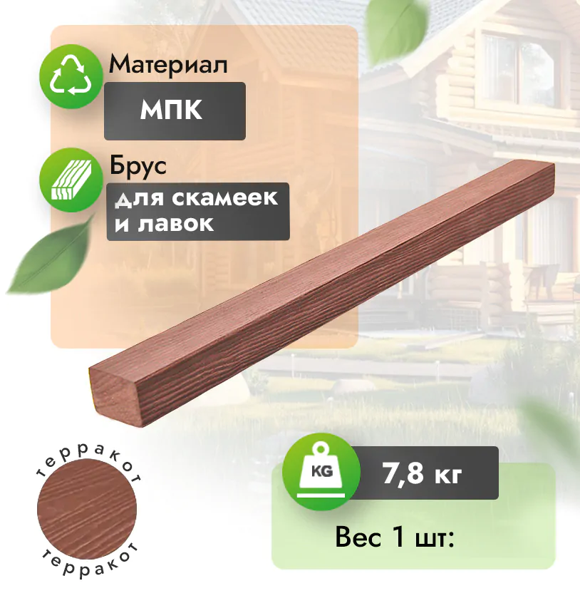 Брус лавочный 40х30 мм (3 и 4 м) - Венге
