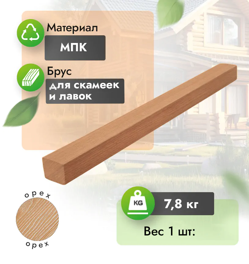 Брус лавочный 40х30 мм (3 и 4 м) - Венге